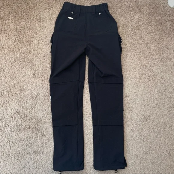 Maniere De Voir Black High-Rise Women’s Cargo Nylon Blend Utility Pants Size 6 - Picture 2 of 15